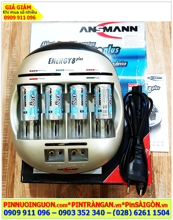 Ansman Energy 8Plus _Bộ sạc Pin Energy 8Plus kèm 4 pin sạc C Ansman C4500mAh Mignon 1.2v chính hãng